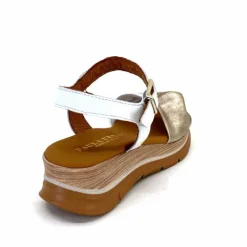 Vacances|Compensées & Plateformes<Paula Urban Sandales Compensées 24611 Cuir Platine Blanc