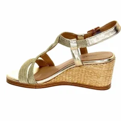 Talon|Semelles Corde<Regarde Le Ciel Sandales Compensées Madison 02 Cuir Textile Or