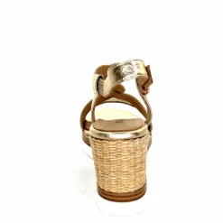 Talon|Semelles Corde<Regarde Le Ciel Sandales Compensées Madison 02 Cuir Textile Or