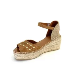 Vacances|Semelles Corde<Toni Pons Sandales Compensées Ingrid Daim Raffia Marron