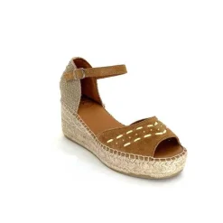 Vacances|Semelles Corde<Toni Pons Sandales Compensées Ingrid Daim Raffia Marron