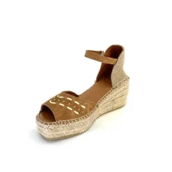 Vacances|Semelles Corde<Toni Pons Sandales Compensées Ingrid Daim Raffia Marron