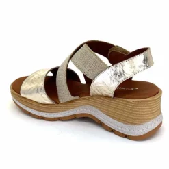 Vacances|Plateformes<Ivoire0576a Sandales Compensées Xapatan 1990 Cuir Beige Dé Or