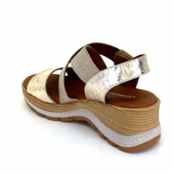 Vacances|Plateformes<Ivoire0576a Sandales Compensées Xapatan 1990 Cuir Beige Dé Or