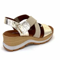 Vacances|Plateformes<Ivoire0576a Sandales Compensées Xapatan 1990 Cuir Beige Dé Or