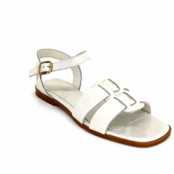 Vacances|Sandales<382-ivoire Sandales Ivoire 142 Cuir Vernis Blanc