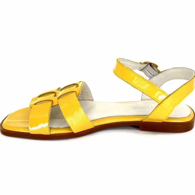 Vacances|Sandales<382-ivoire Sandales Ivoire 142 Cuir Vernis Jaune