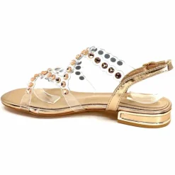 Féminin|Sandales<Ivoire0297a Sandales Ivoire 7364 Strass Or Rose