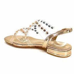 Féminin|Sandales<Ivoire0297a Sandales Ivoire 7364 Strass Or Rose