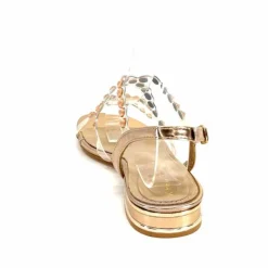 Féminin|Sandales<Ivoire0297a Sandales Ivoire 7364 Strass Or Rose