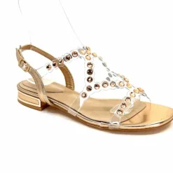 Féminin|Sandales<Ivoire0297a Sandales Ivoire 7364 Strass Or Rose