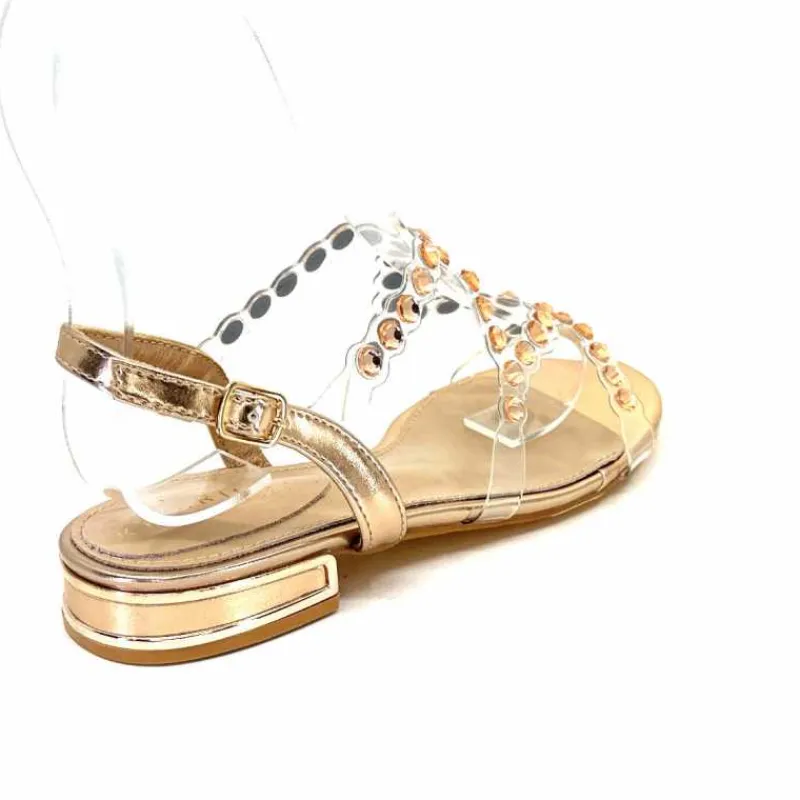 Féminin|Sandales<Ivoire0297a Sandales Ivoire 7364 Strass Or Rose