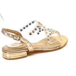 Féminin|Sandales<Ivoire0297a Sandales Ivoire 7364 Strass Or Rose