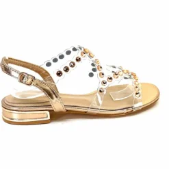 Féminin|Sandales<Ivoire0297a Sandales Ivoire 7364 Strass Or Rose