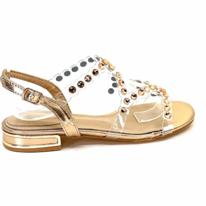 Féminin|Sandales<Ivoire0297a Sandales Ivoire 7364 Strass Or Rose