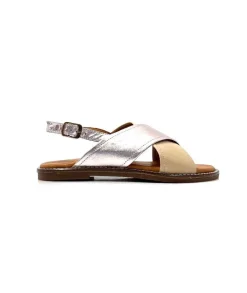 Vacances|Sandales<382-ivoire Sandales Ivoire 908d Cuir Argent et Nude