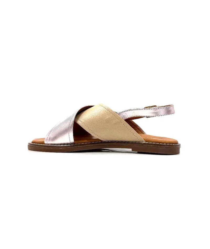 Vacances|Sandales<382-ivoire Sandales Ivoire 908d Cuir Argent et Nude