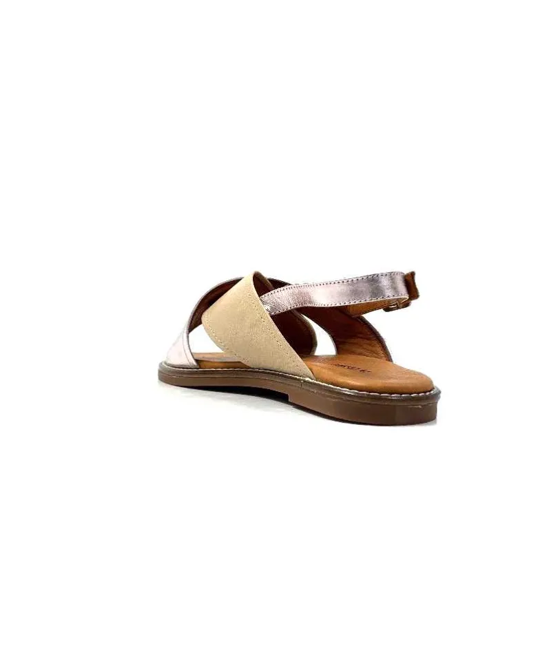 Vacances|Sandales<382-ivoire Sandales Ivoire 908d Cuir Argent et Nude