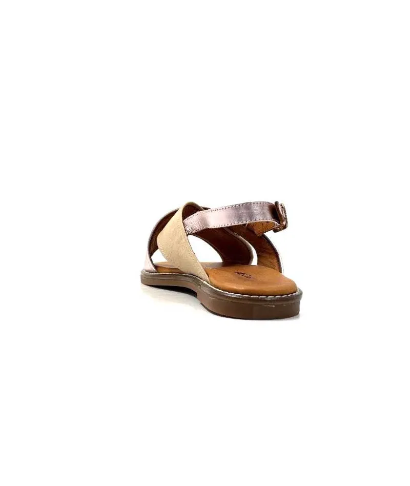 Vacances|Sandales<382-ivoire Sandales Ivoire 908d Cuir Argent et Nude
