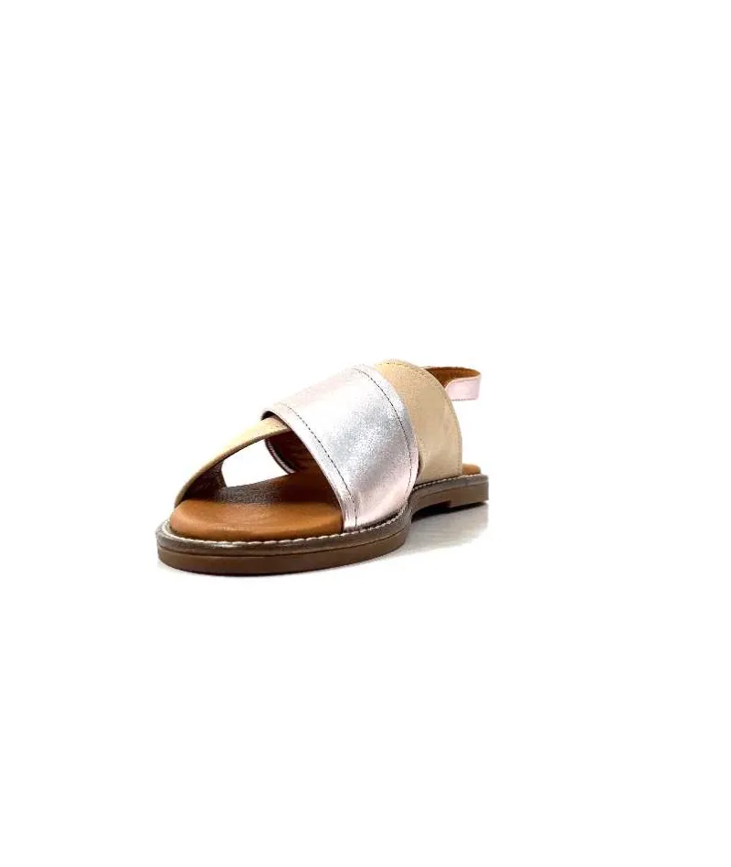 Vacances|Sandales<382-ivoire Sandales Ivoire 908d Cuir Argent et Nude