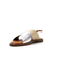 Vacances|Sandales<382-ivoire Sandales Ivoire 908d Cuir Argent et Nude