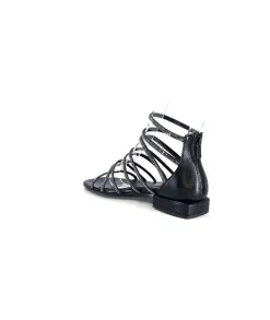 Soirée|Sandales<s.piero Sandales Ivoire E35.008 Cuir Strass Noir