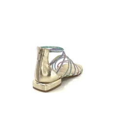 Soirée|Bijoux<s.piero Sandales Ivoire E35.008 Cuir Strass Multi Or