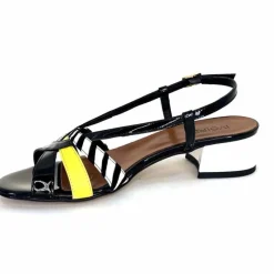 Sandales<Ivoire0352 Sandales Ivoire K234 Jenny Cuir Vernis Blanc Jaune Noir