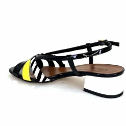 Sandales<Ivoire0352 Sandales Ivoire K234 Jenny Cuir Vernis Blanc Jaune Noir