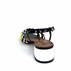 Sandales<Ivoire0352 Sandales Ivoire K234 Jenny Cuir Vernis Blanc Jaune Noir