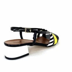 Sandales<Ivoire0352 Sandales Ivoire K234 Jenny Cuir Vernis Blanc Jaune Noir
