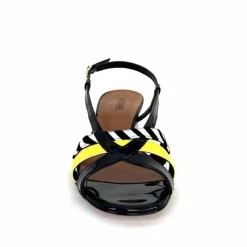 Sandales<Ivoire0352 Sandales Ivoire K234 Jenny Cuir Vernis Blanc Jaune Noir