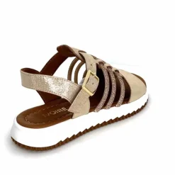 Vacances|Sandales<428-ivoire Sandales Ivoire P673 64 Cuir Dé Or