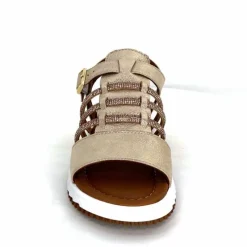 Vacances|Sandales<428-ivoire Sandales Ivoire P673 64 Cuir Dé Or