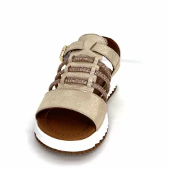 Vacances|Sandales<428-ivoire Sandales Ivoire P673 64 Cuir Dé Or