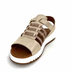 Vacances|Sandales<428-ivoire Sandales Ivoire P673 64 Cuir Dé Or