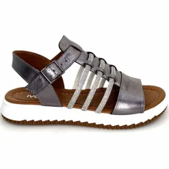 Vacances|Bijoux<428-ivoire Sandales Ivoire P673 64 Cuir Gris Métallique GrisMétal