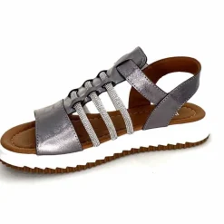 Vacances|Bijoux<428-ivoire Sandales Ivoire P673 64 Cuir Gris Métallique GrisMétal