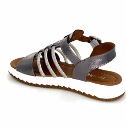 Vacances|Bijoux<428-ivoire Sandales Ivoire P673 64 Cuir Gris Métallique GrisMétal