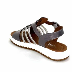 Vacances|Bijoux<428-ivoire Sandales Ivoire P673 64 Cuir Gris Métallique GrisMétal