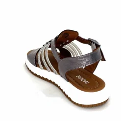 Vacances|Bijoux<428-ivoire Sandales Ivoire P673 64 Cuir Gris Métallique GrisMétal