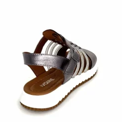 Vacances|Bijoux<428-ivoire Sandales Ivoire P673 64 Cuir Gris Métallique GrisMétal