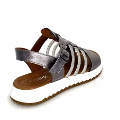 Vacances|Bijoux<428-ivoire Sandales Ivoire P673 64 Cuir Gris Métallique GrisMétal