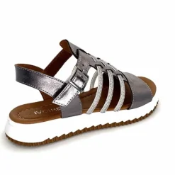 Vacances|Bijoux<428-ivoire Sandales Ivoire P673 64 Cuir Gris Métallique GrisMétal