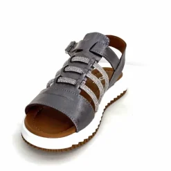 Vacances|Bijoux<428-ivoire Sandales Ivoire P673 64 Cuir Gris Métallique GrisMétal