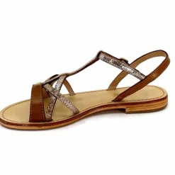Vacances|Sandales<Les Tropéziennes par M.Belarbi Sandales Les Tropeziennes Hironela Cuir Miel Or Marron
