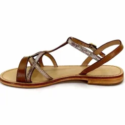 Vacances|Sandales<Les Tropéziennes par M.Belarbi Sandales Les Tropeziennes Hironela Cuir Miel Or Marron