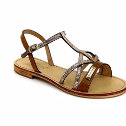 Vacances|Sandales<Les Tropéziennes par M.Belarbi Sandales Les Tropeziennes Hironela Cuir Miel Or Marron