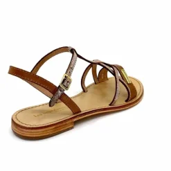 Vacances|Sandales<Les Tropéziennes par M.Belarbi Sandales Les Tropeziennes Hironela Cuir Miel Or Marron