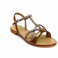 Vacances|Sandales<Les Tropéziennes par M.Belarbi Sandales Les Tropeziennes Hironela Cuir Miel Or Marron
